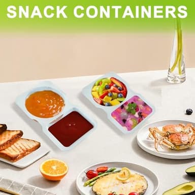 20 PCS Snack Containers with Lid, Leakproof Dipping Containers with 2 Compartments,Reusable Snack Pack Containers, Portion Control Condiment Container - Image 4