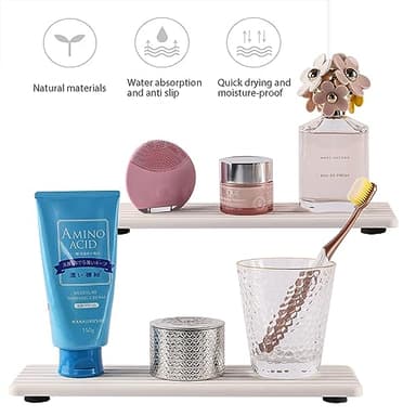 NiuYichee 2 PCS Water Absorbent Diatomite Coasters (12.2" x 4"), Grooved Design, Water Absorbing Stone Used for Hand Soaps & Plants & toiletries in The Modern Home - Image 3