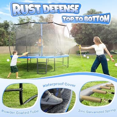 BCAN Trampoline 14FT Recreational Trampoline with Enclosure for Kids Adults, ASTM Approved,Blue - Image 6