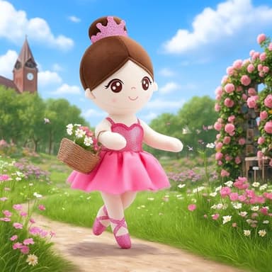 Gloveleya Ballet Toy Baby Girl Gifts Dolls Soft Plush Toy Ballet Girl Doll Peach 14 Inches with Gift Box - Image 4