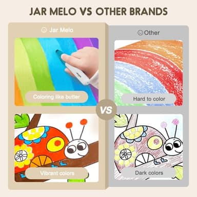 Jar Melo Jumbo Crayons for Toddlers, 24 Colors Washable Crayons with 108 Free PDF Coloring Pages, Unbreakable and Easy to Hold, Safe Art Supplies for Kids Ages 1-3, 2-4, 4-8 - Image 6