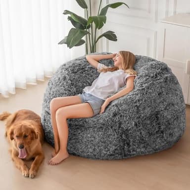 MAXYOYO Giant Bean Bag Chair Bed for Adults, Convertible Beanbag Folds from Lazy Chair to Floor Mattress Bed, Large Floor Sofa Couch, High-Density Foam Filling, Machine Washable - Image 2