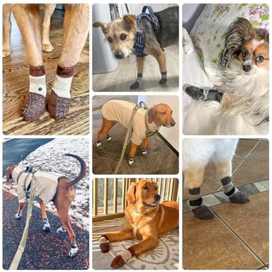 BEAUTYZOO Dog Socks to Prevent Licking Paws for Hardwood Floors Anti Slip, Dog Shoes Booties for Hot/Cold Pavement,Grippy Boots & Paw Protectors Traction Control for Small Medium Large Senior Dogs - Image 2