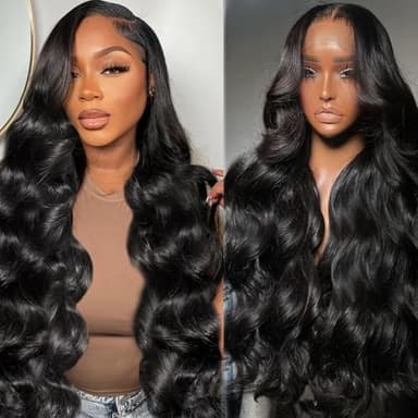 Vipeony 28 Inch Body Wave Lace Front Wigs Human Hair 13x4 HD Lace Front Wigs Human Hair Glueless Wigs Human Hair Pre Plucked Frontal Wigs Human Hair for Women 180% Density Body Wave Wig with Baby Hair - Image 1