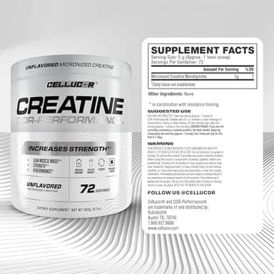 Cellucor Cor-Performance Creatine Monohydrate for Strength and Muscle Growth, 72 Servings - Image 2