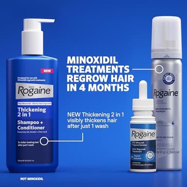 Rogaine Men's 5% Minoxidil Foam Hair Regrowth Treatment, FDA Approved Brand, Proven to Improve Hair Regrowth, Extra Strength Minoxidil Foam, Unscented Aerosol, 4 Month Supply (4 x 2.11 oz Cans) - Image 5