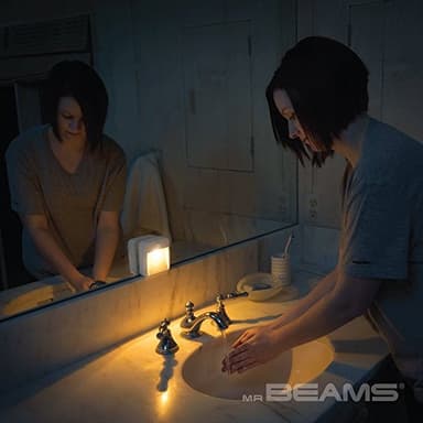 Beams MB720A 20 Lumen Amber LED Sleep Friendly Wireless Battery Powered Motion Sensing Nightlight, 3-Pack, White - Image 9