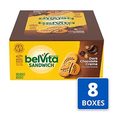 belVita Breakfast Bar Biscuit Sandwiches, Dark Chocolate Creme, 64 Total Packs, 8 Boxes (2 Biscuits Per Pack) - Image 4