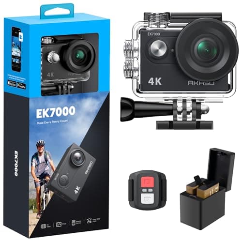 AKASO EK7000 4K30FPS 20MP WiFi Action Camera with EIS Ultra HD 131FT Waterproof Underwater Camera Remote Control 4X Zoom Support External Microphone Black - Image 1
