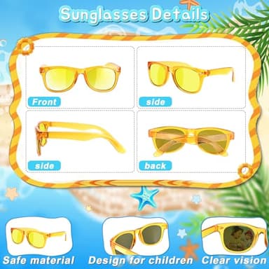 Kids Sunglasses Party Favors - Boys Girls Valentines Day Gifts, Neon Sunglasses with UV 400 Protection for Kids Classroom Favors Birthday Goodie Bags Stuffers - 16 Packs - Image 4