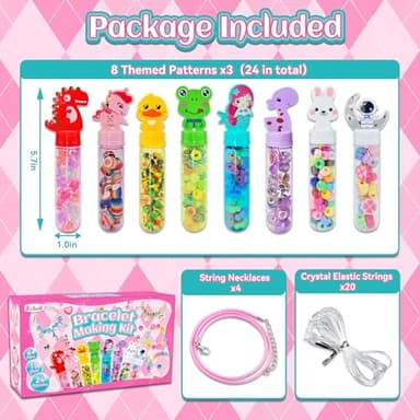 leitait 24 Pack Bracelet Wands,Charm Bracelet Jewelry Making Kit,Arts Crafts for Kids,Unicorn Party Favors Supplies,Goodie Bags Stuffers,Classroom Prizes,Birthday Gifts for Girls Ages 4-8 Years Old - Image 5
