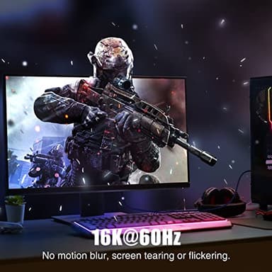 Ciwoda DisplayPort 2.1 Cable 6ft, Nylon Braided 16K DP 2.0 Cable Support 80Gbps, 16K@60Hz, 10K@60Hz, 8K@120Hz, 4K@165Hz 240Hz, Dynamic HDR for Gaming Monitor, TV - Image 7