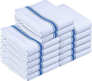 Utopia Towels Blue Dish Towels [12 Pack - 15 x 25 Inches] 100% Ring Spun Cotton Highly Absorbent & Reusable Cleaning Bar, Tea, Kitchen and Dishcloths Set - 200 GSM - Image 1