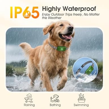 KJKZO Dog Bark Collar for Large Medium Small Dogs, Effective No-Bark Collar, Smart Barking Collar, Rechargeable Bark Collar with 7 Sensitivity, 3 Modes, Waterproof, Green - Image 4