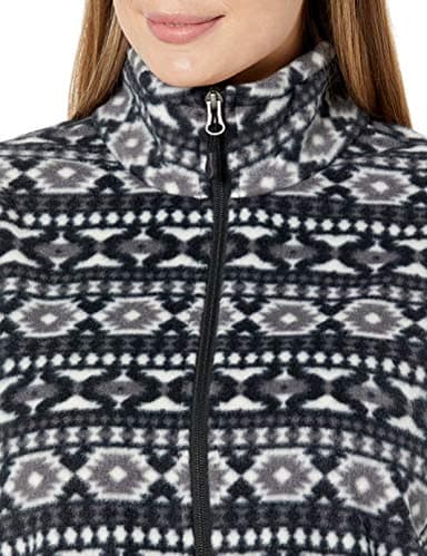 Amazon Essentials Women's Classic-Fit Full-Zip Polar Soft Fleece Jacket (Available in Plus Size), Black White Geo Print, 1X - Image 4