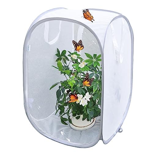 Pop-up Insect and Butterfly Habitat Cage Terrarium Clear Mesh Enclosure - 16" x 16" x 24" - Image 1