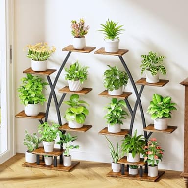 EVAWOO Plant Stand Indoor with Grow Lights - 7 Tier Indoor Plant Shelf, 42" Corner Plant Stands for Indoor Plants, Tree-Shaped Plant Rack for Living Room, Balcony, Black - Image 4