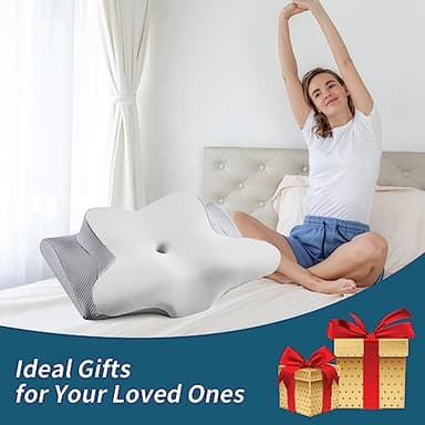 Cervical Neck Pillow for Pain Relief - Cooling Side Sleeper Pillow for Sleeping, Ergonomic Memory Foam Pillows for Neck Support, Contour Orthopedic Bed Pillow for Back Stomach Sleepers - Image 7