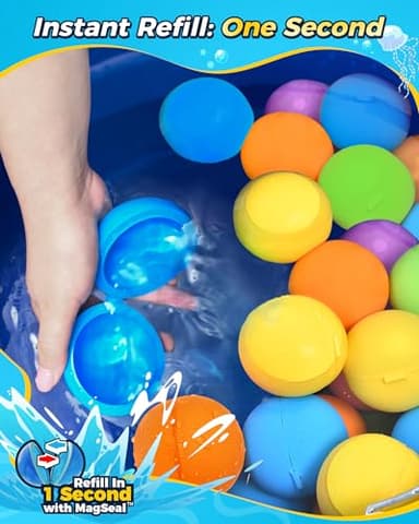 Water Balloons Reusable Splash Ball, Latex-free Water Bomb Pool Toys, No Tying Easy Quick Fill, Magnetic Self-sealing Water Balls for Kids & Adults All Ages Summer Fun Outdoor Party Games - Image 7