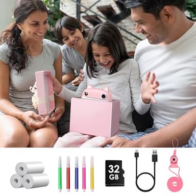 Kids Camera Instant Print, 3.0" HD Screen Kids Instant Cameras, Christmas Birthday Gifts for Girls Boys 3 4 5 6 7 8 9 10 Year Old, Portable Toddler Travel Toys with 32GB Card & 3 Rolls Printer Paper - Image 7