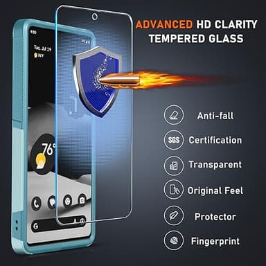 Janmitta for Google Pixel 8 Pro Case with Screen Protector+Camera Lens Protector+Wrist Strap Lanyard,Heavy Duty Shockproof Full Body Phone Cover,2023 Mint Green - Image 6