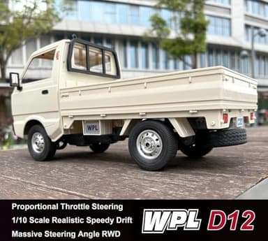 Apawband WPL D12 RC Car 1/10 RC Drift Car RTR Remote Control Car, Kei Truck Crawler Off Road 2.4G with Proportional Throttle Steering 260 Motor Rear Drive Hobby Grade Toy Adult Age 16+ - Image 7