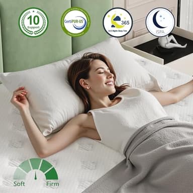 EEN EEN SLEEP Full Mattress, 12 Inch Hybrid Mattress in a Box, Memory Foam and Individual Pocket Springs, Innerspring Medium Firm for Pressure Relief, Edge Support, Comfy and Breathable, CertiPUR-US - Image 6