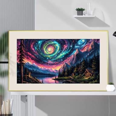 HeeBenor Large Aurora Diamond Painting Kits, 5D Mountain Landscape Diamond Art Kits for Adults, DIY Full Drill Lake Forest Diamond Painting, Large Gem Art for Adults for Wall Decor 27.5 X 15.7 Inch - Image 5