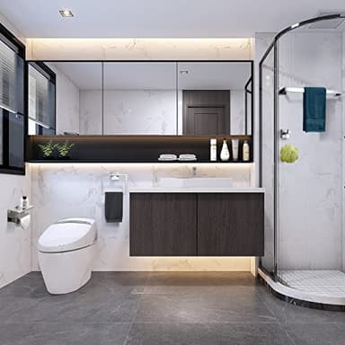 4-Piece Bathroom Hardware Set Chrome Bath Towel Bar Holder Sets Wall Mounted Stainless Steel Square Bathroom Accessory Kit, Polished Chrome 23.6 Inch - Image 2