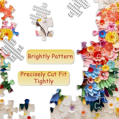 Butterfly Puzzles for Adults 1000 Pieces, Challenging Colorful Flower Butterflies Puzzles with Paper Art, Difficult Animal Plant Jigsaw Puzzles for Adults - Image 5