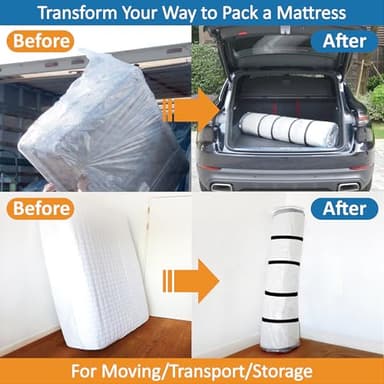 Queen/Full/Full-XL Foam Mattress Vacuum Bag for Moving, Vacuum Seal Mattress Bag with Straps - Image 3