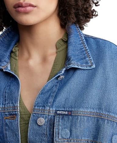 Buffalo David Bitton Women's Teagan Boxy Cropped Denim Jacket, Authentic Worn - Image 8