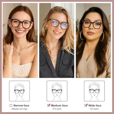 Madison Avenue Blue Light Blocking Glasses Oversized Fashion Blue Light Glasses for Women Anti Eyestrain & UV Protection Computer Eyeglasses (Milk Grey Brown) - Image 3