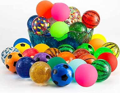 OBTANIM 50 Pieces Colorful Bouncy Balls Bulk Mixed Pattern High Bouncing Balls for Kids Party Favors, Prizes, Birthdays Gift (27 mm) - Image 4
