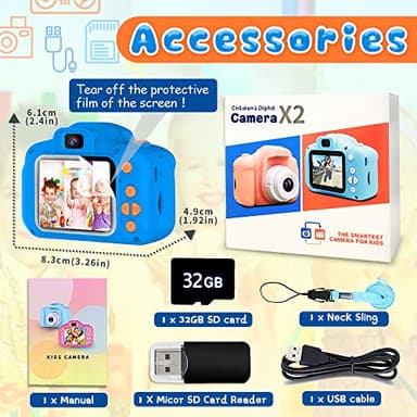 Dylanto Upgrade Kids Selfie Camera, Christmas Birthday Gifts for Boys Age 3-9, HD Digital Video Cameras for Toddler, Portable Toy for 3 4 5 6 7 8 Year Old Boy with 32GB SD Card-Navy Blue - Image 7