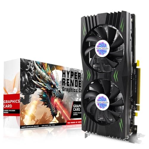 HyperRender RX 580 Graphics Card 8GB 2048SP GDDR5 256 Bit PC Gaming Video Card 3*DP 1*HDMI PCI Express 3.0 with Freeze Fan Stop for Desktop Computer GPU for Gaming PC