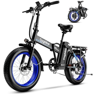 1000W Folding Electric Bike, 48V 20AH Large Removable Battery E Bike, 30+MPH, 60 Miles Max Range, 20" Fat Tire EBike for Adults, Adult Electric Bicycles for Commute Beach Snow,Dark Black - Image 1