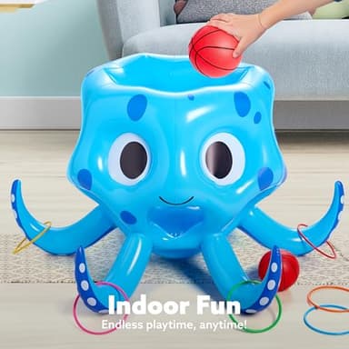Sloosh Pool Toys, 2-in-1 Inflatable Float Water Game, Octopus Basketball Hoop Ring Toss Outdoor Swim Play, Toss Game Floating Swimming Pool Games for Kids Adults - Image 4