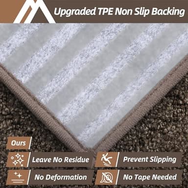 COSY HOMEER Edging Stair Treads Non-Slip Carpet Mat 28inX9in Indoor Stair Runners for Wooden Steps, Edging Stair Rugs for Kids and Dogs, 100% Polyester TPE Backing (15pc, Brown) - Image 4