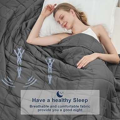 Weighted Blanket for Adults 20lbs, 80"x87", King Size Cooling Heavy Throw Blanket for 130-220lbs, Microfiber Soft Thick Big Blankets Weighted Comforter Breathable Gift for Sleeping, Grey - Image 4