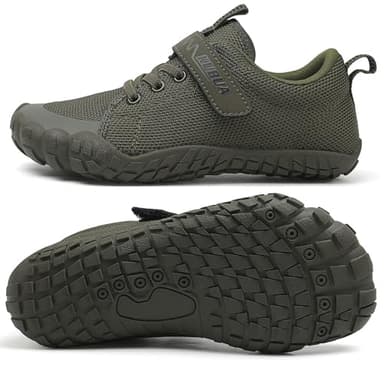 KUBUA Boys Girls Sneakers Kids Sports Barefoot Shoes for Indoor Outdoor Walking Running Athletic Gym Tennis B Green Size 4 Big Kid - Image 2