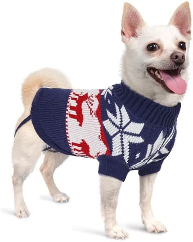 2024 Dog Christmas Sweater for Small Dogs Girl Boy, Hot Warm Fleece Dog Clothes, Ultra Soft Turtleneck Pullover Sweater for Male, Female Doggie - Image 1