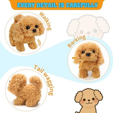 KSABVAIA Plush Teddy Toy Puppy Electronic Interactive Dog - Walking, Barking, Tail Wagging, Stretching Companion Animal for Kids Toddlers. - Image 2