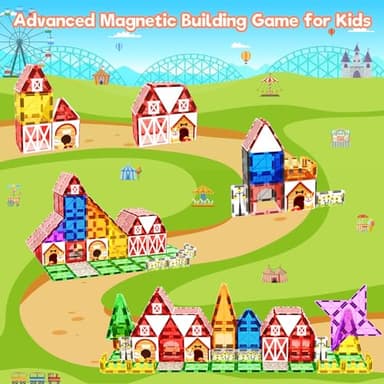 Magnetic Tiles Toddler Toys Garden Farm Animal Set, Magnetic Blocks Montessori Sensory Educational Learning Building Magnet Toys for 3 4 5 6 Year Old Boys Girls, Kids Games Party Birthday Easter Gifts - Image 3