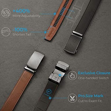 CHAOREN Mens Belt Leather Ratchet Belt - Customizable Fit, Effortless Style - Image 3
