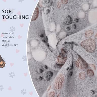 BVAGSS 6 Pack Small Dog Blanket, Super Soft Warm Pet Cover Blankets, Paw Print Puppy Fleece Flannel Blanket for Small Medium Dogs and Cats MW003 - Image 4