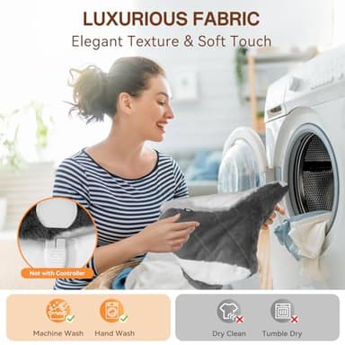 Heating Pad for Neck and Shoulders and Back, XHBDXDP 3.1lb Weighted Shoulder Heating Pads for Pain Relief, 24 x 20″ Neck Heating Pad with Tourmaline Beads, 5 Heat Settings, 4 Auto-Off - Image 5