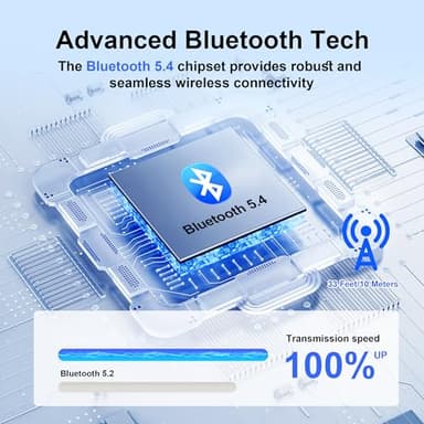 Bluetooth Headset Dual-Mic V5.4 Wireless Bluetooth Earpiece Noise Canceling Hands-Free Headphones 14 Hours Talking Time 140H Standby for Cell Phones iPhone Android Trucker,Office,Driving,Business - Image 4