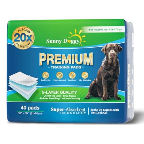 SUNNY DOGGY Pee Pads for Dogs Extra Large 36”x 36”, 40 Count Puppy Pads Pet Training Pads Disposable Upgraded Odor Control, Potty Pads Absorbent and Leak-Proof Dog Housebreaking & Puppy Supplies - Image 1