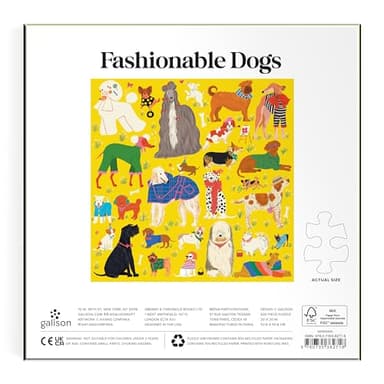 Galison Fashionable Dogs – 500 Piece Jigsaw Puzzle Featuring Vibrant Artwork of Well Dressed and Glamorous Dogs in All Shapes and Sizes - Image 3